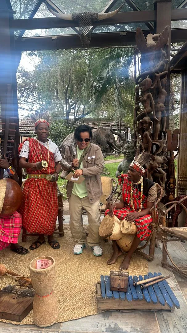 Maasai drummers performing at the Cultural Heritage Centre